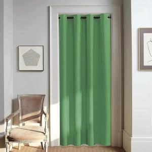imageNICETOWN Door Curtain for Closet Doors 80 Inches Long 1 Panel Blackout Doorway Curtain for Open Closet Bedroom Room Divider Living Room for Privacy Froest Green 1 Panel 46W x 80L