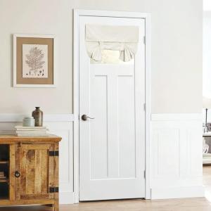 imageNICETOWN No Drill Roman Shadeo No Tools Door Blinds for Side Door Privacy Thermal Insulation Magnetic Window Curtains for French Front 1 Panel 22quot W x 64quot L Biscotti BeigeIvory White