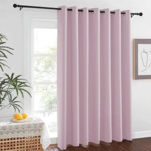 imageNICETOWN Room Darkening Baby Pink Curtains W100 x L84 for Sliding Door Grommet Thermal Insulated Light Blocking Window Treatments for BedroomLiving Room 1 Panel