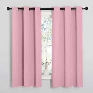 imageNICETOWN Room Darkening Curtains 63quot Long Set of 2 for Bedroom Rouge Pink Nursery Essential Thermal Insulated Solid Grommet Top Blackout CurtainsDrapes 1 Pair 42 inches Wide