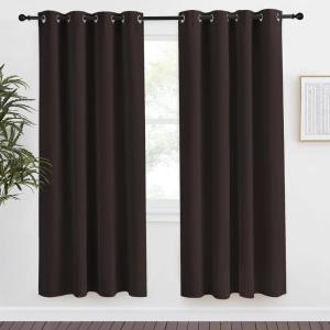imageNICETOWN Toffee Brown Blackout Curtain 78 inch Long W55 x L78 1 Panel Thermal Insulated Window Treatment with Grommet Room Darkening Thermal Insulated Panel for BedroomLiving Room