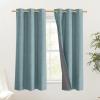 imageNICETOWN 100 Absolutely Blackout Linen Curtains with Thermal Insulated Liner Skylark Blue 42quot Wide 45quot Length Energy Saving Curtains for Dining Room 2 Panels Set Vertical Blinds