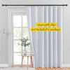 imageNICETOWN Room Darkning Blinds for Patio Door Sliding Door Insulated Blackout Curtains Extra Wide Curtain for VillaHallParlor Cappuccino 70 inches W x 84 inches L Single PanelGreyish White