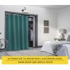 imageNICETOWN Room Darkning Blinds for Patio Door Sliding Door Insulated Blackout Curtains Extra Wide Curtain for VillaHallParlor Cappuccino 70 inches W x 84 inches L Single PanelSea Teal