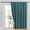 imageNICETOWN Room Darkning Blinds for Patio Door Sliding Door Insulated Blackout Curtains Extra Wide Curtain for VillaHallParlor Cappuccino 70 inches W x 84 inches L Single PanelSea Teal