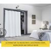 imageNICETOWN Room Darkning Blinds for Patio Door Sliding Door Insulated Blackout Curtains Extra Wide Curtain for VillaHallParlor Cappuccino 70 inches W x 84 inches L Single PanelGreyish White
