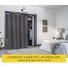 imageNICETOWN Room Darkning Blinds for Patio Door Sliding Door Insulated Blackout Curtains Extra Wide Curtain for VillaHallParlor Cappuccino 70 inches W x 84 inches L Single PanelGrey