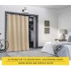 imageNICETOWN Room Darkning Blinds for Patio Door Sliding Door Insulated Blackout Curtains Extra Wide Curtain for VillaHallParlor Cappuccino 70 inches W x 84 inches L Single PanelBiscotti Beige