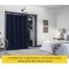 imageNICETOWN Room Darkning Blinds for Patio Door Sliding Door Insulated Blackout Curtains Extra Wide Curtain for VillaHallParlor Cappuccino 70 inches W x 84 inches L Single PanelNavy Blue