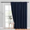 imageNICETOWN Room Darkning Blinds for Patio Door Sliding Door Insulated Blackout Curtains Extra Wide Curtain for VillaHallParlor Cappuccino 70 inches W x 84 inches L Single PanelNavy Blue