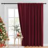 imageNICETOWN Room Darkning Blinds for Patio Door Sliding Door Insulated Blackout Curtains Extra Wide Curtain for VillaHallParlor Cappuccino 70 inches W x 84 inches L Single PanelBurgundy Red