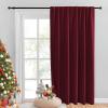 imageNICETOWN Room Darkning Blinds for Patio Door Sliding Door Insulated Blackout Curtains Extra Wide Curtain for VillaHallParlor Cappuccino 70 inches W x 84 inches L Single PanelBurgundy Red