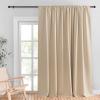 imageNICETOWN Room Darkning Blinds for Patio Door Sliding Door Insulated Blackout Curtains Extra Wide Curtain for VillaHallParlor Cappuccino 70 inches W x 84 inches L Single PanelBiscotti Beige