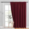 imageNICETOWN Room Darkning Blinds for Patio Door Sliding Door Insulated Blackout Curtains Extra Wide Curtain for VillaHallParlor Cappuccino 70 inches W x 84 inches L Single PanelBurgundy Red