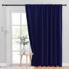 imageNICETOWN Room Darkning Blinds for Patio Door Sliding Door Insulated Blackout Curtains Extra Wide Curtain for VillaHallParlor Cappuccino 70 inches W x 84 inches L Single PanelDark Blue