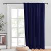 imageNICETOWN Room Darkning Blinds for Patio Door Sliding Door Insulated Blackout Curtains Extra Wide Curtain for VillaHallParlor Cappuccino 70 inches W x 84 inches L Single PanelDark Blue