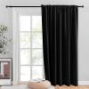 imageNICETOWN Room Darkning Blinds for Patio Door Sliding Door Insulated Blackout Curtains Extra Wide Curtain for VillaHallParlor Cappuccino 70 inches W x 84 inches L Single PanelBlack