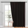 imageNICETOWN Room Darkning Blinds for Patio Door Sliding Door Insulated Blackout Curtains Extra Wide Curtain for VillaHallParlor Cappuccino 70 inches W x 84 inches L Single PanelToffee Brown
