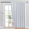 imageNICETOWN Room Darkning Blinds for Patio Door Sliding Door Insulated Blackout Curtains Extra Wide Curtain for VillaHallParlor Cappuccino 70 inches W x 84 inches L Single PanelGreyish White