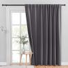 imageNICETOWN Room Darkning Blinds for Patio Door Sliding Door Insulated Blackout Curtains Extra Wide Curtain for VillaHallParlor Cappuccino 70 inches W x 84 inches L Single PanelGrey