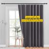 imageNICETOWN Room Darkning Blinds for Patio Door Sliding Door Insulated Blackout Curtains Extra Wide Curtain for VillaHallParlor Cappuccino 70 inches W x 84 inches L Single PanelGrey