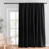 imageNICETOWN Room Darkning Blinds for Patio Door Sliding Door Insulated Blackout Curtains Extra Wide Curtain for VillaHallParlor Cappuccino 70 inches W x 84 inches L Single PanelBlack