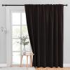 imageNICETOWN Room Darkning Blinds for Patio Door Sliding Door Insulated Blackout Curtains Extra Wide Curtain for VillaHallParlor Cappuccino 70 inches W x 84 inches L Single PanelToffee Brown