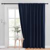 imageNICETOWN Room Darkning Blinds for Patio Door Sliding Door Insulated Blackout Curtains Extra Wide Curtain for VillaHallParlor Cappuccino 70 inches W x 84 inches L Single PanelNavy Blue
