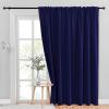 imageNICETOWN Room Darkning Blinds for Patio Door Sliding Door Insulated Blackout Curtains Extra Wide Curtain for VillaHallParlor Cappuccino 70 inches W x 84 inches L Single PanelDark Blue