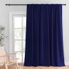 imageNICETOWN Room Darkning Blinds for Patio Door Sliding Door Insulated Blackout Curtains Extra Wide Curtain for VillaHallParlor Cappuccino 70 inches W x 84 inches L Single PanelDark Blue