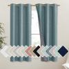 imageNICETOWN 100 Absolutely Blackout Linen Curtains with Thermal Insulated Liner Skylark Blue 42quot Wide 45quot Length Energy Saving Curtains for Dining Room 2 Panels Set Vertical Blinds