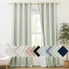 imageNICETOWN Sage Green Linen 100 Blackout Curtains 120 inches Length with Thermal Insulated Liners 2 Panels 52 inches W Farmhouse Style Extra Long Window Draperies for Patio Sliding Glass Door