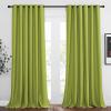 imageNICETOWN Light Reducing Grommet Curtains  Triple Woven Textured Soft Curtain Panels for Living Room Window Treatment Drapes for Sliding Door W80 x L108 Fresh Green 2 Pieces