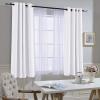 imageNICETOWN White Curtain Panels for Dining Room  Tripe Weave Thermal Insulated Grommet Window Draperies and Curtains for Bedroom Set of 2 Panels 52 x 54 inches in White