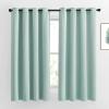 imageNICETOWN Aqua Blue Blackout Curtains 63 inches Long for Bedroom Grommet Solid Thermal Drapes Light Blocking Window Treatments Sound Reducing for Living Room W46 x L63 2 Panels