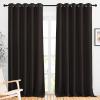 imageNICETOWN Room Darkening Curtains Extra Long 110 Inches Grommet Thermal Insulated Weighted Window Treatments for Living RoomFarmhouse W66 x L110 Toffee Brown 2 Panels