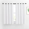 imageNICETOWN White Curtain Panels for Dining Room  Tripe Weave Thermal Insulated Grommet Window Draperies and Curtains for Bedroom Set of 2 Panels 52 x 54 inches in White