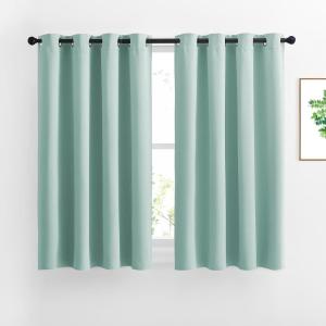 imageNICETOWN Aqua Blue Room Darkening Curtain Panels  Window Treatment Thermal Insulated Grommet Room Darkening CurtainsPanelsDrapes for Bedroom 2 Panels 52 by 54 Aqua