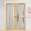 imageNICEETOWN 100 Blackout Door Curtain Light Green Linen Blended Privacy French Short Door Curtain for Patio Sidelight Shade for Glass 25 x 40 inches 1 PanelIvory White