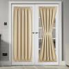 imageNICEETOWN 100 Blackout Door Curtain Light Green Linen Blended Privacy French Short Door Curtain for Patio Sidelight Shade for Glass 25 x 40 inches 1 PanelOatmeal