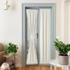 imageNICEETOWN 100 Blackout Door Curtain Light Green Linen Blended Privacy French Short Door Curtain for Patio Sidelight Shade for Glass 25 x 40 inches 1 PanelNatural