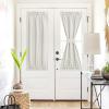 imageNICEETOWN 100 Blackout Door Curtain Light Green Linen Blended Privacy French Short Door Curtain for Patio Sidelight Shade for Glass 25 x 40 inches 1 PanelIvory White