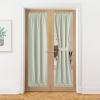 imageNICEETOWN 100 Blackout Door Curtain Light Green Linen Blended Privacy French Short Door Curtain for Patio Sidelight Shade for Glass 25 x 40 inches 1 PanelLight Green
