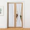 imageNICEETOWN 100 Blackout Door Curtain Light Green Linen Blended Privacy French Short Door Curtain for Patio Sidelight Shade for Glass 25 x 40 inches 1 PanelWhite