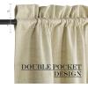 imageNICEETOWN 100 Blackout Door Curtain Light Green Linen Blended Privacy French Short Door Curtain for Patio Sidelight Shade for Glass 25 x 40 inches 1 PanelKhaki