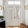 imageNICEETOWN 100 Blackout Door Curtain Light Green Linen Blended Privacy French Short Door Curtain for Patio Sidelight Shade for Glass 25 x 40 inches 1 PanelOat