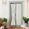 imageNICEETOWN 100 Blackout Door Curtain Light Green Linen Blended Privacy French Short Door Curtain for Patio Sidelight Shade for Glass 25 x 40 inches 1 PanelNatural