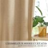 imageNICEETOWN 100 Blackout Door Curtain Light Green Linen Blended Privacy French Short Door Curtain for Patio Sidelight Shade for Glass 25 x 40 inches 1 PanelTaupe