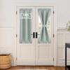 imageNICEETOWN 100 Blackout Door Curtain Light Green Linen Blended Privacy French Short Door Curtain for Patio Sidelight Shade for Glass 25 x 40 inches 1 PanelGreyish Green