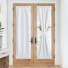 imageNICEETOWN 100 Blackout Door Curtain Light Green Linen Blended Privacy French Short Door Curtain for Patio Sidelight Shade for Glass 25 x 40 inches 1 PanelWhite